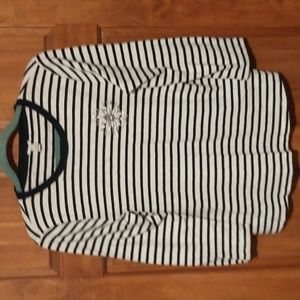 J.Crew woman's size M 3/4 sleeve cotton shirt w faux gem flower NWOT